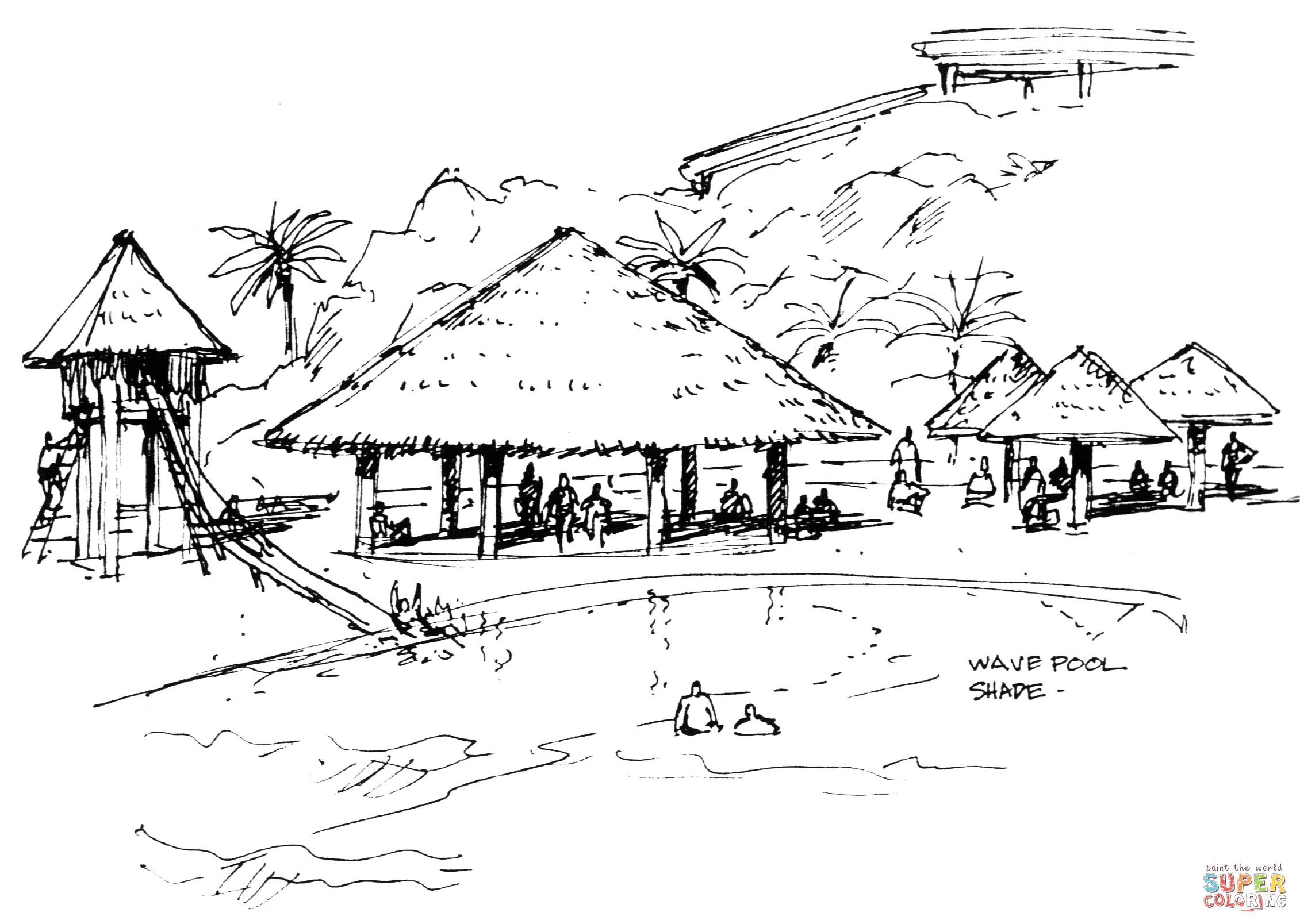 Water park coloring page free printable coloring pages