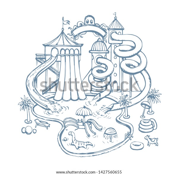 Big funny cute wet kid ride stock vector royalty free