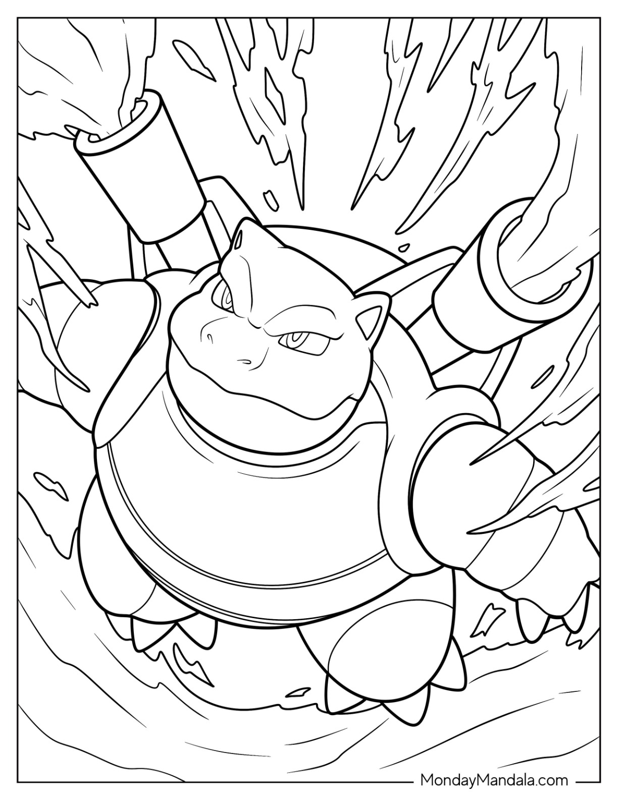 Blastoise coloring pages free pdf printables