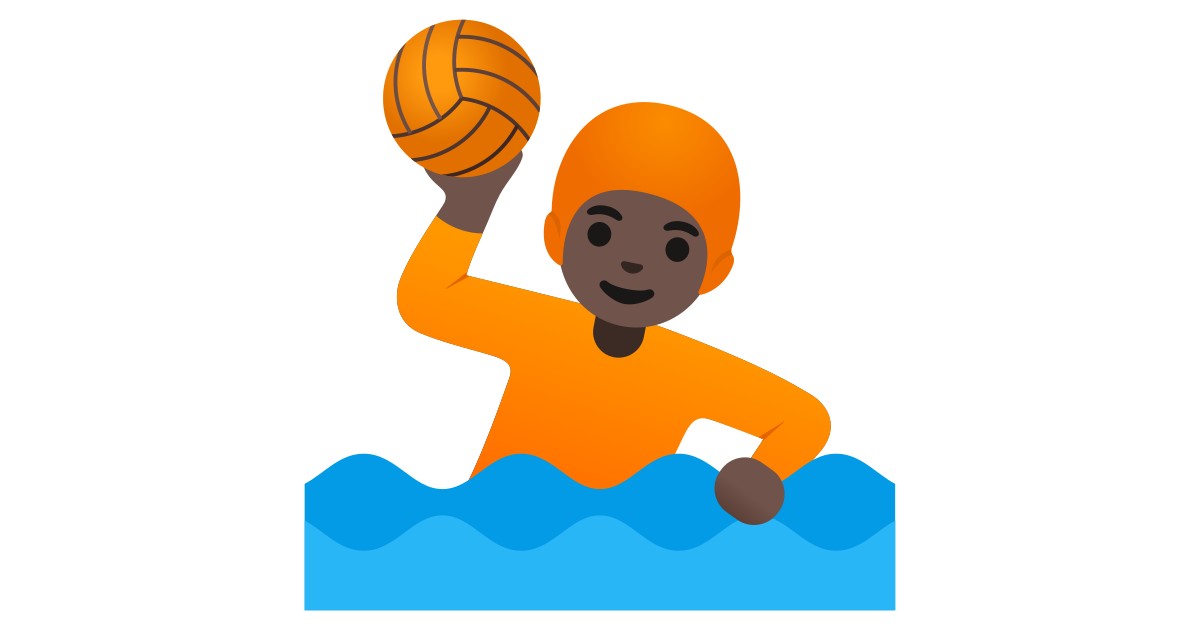 Ðð person playing water polo dark skin tone emoji