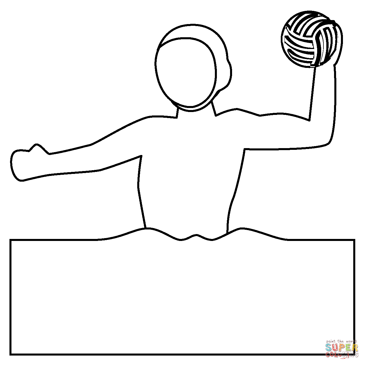 Man playing water polo emoji coloring page free printable coloring pages