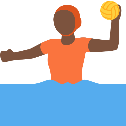 Ðð person playing water polo dark skin tone emoji