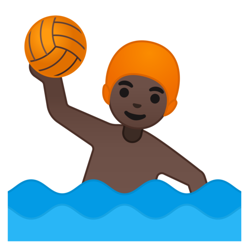 Ðð person playing water polo dark skin tone emoji