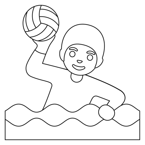 Person playing water polo emoji coloring page free printable coloring pages