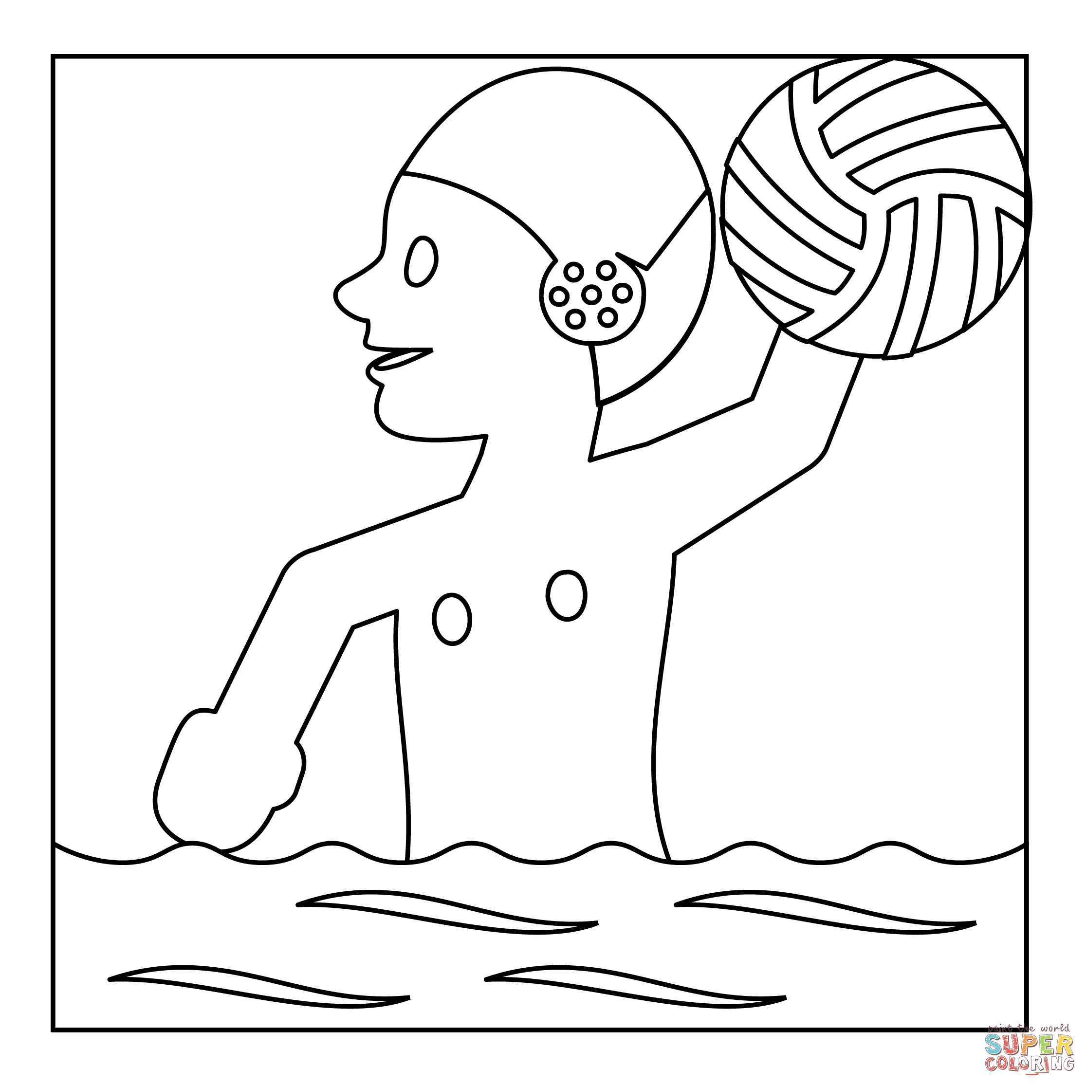 Person playing water polo coloring page free printable coloring pages