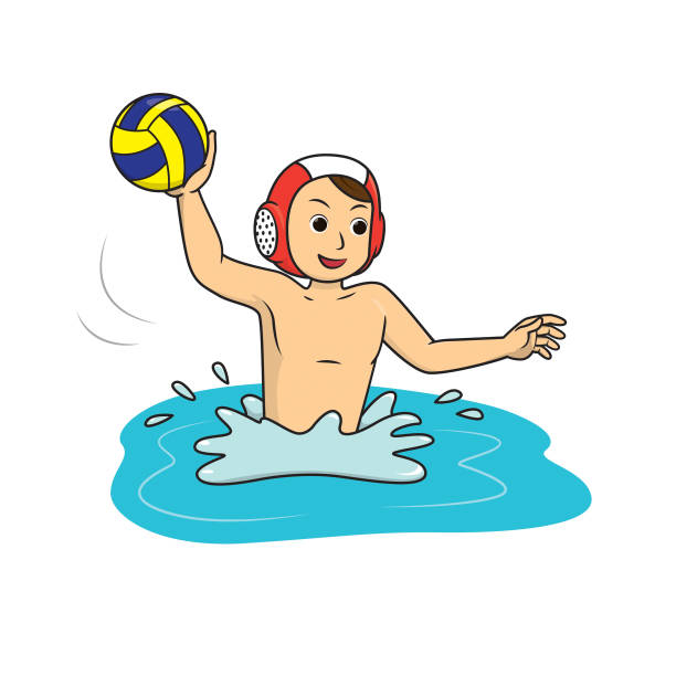 Cartoon of the waterpolo stock illustrations royalty