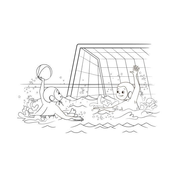 Drawing of the waterpolo stock illustrations royalty
