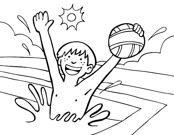 Drawing of the waterpolo stock illustrations royalty