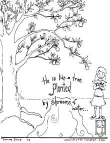 Planted by streams of water pslam coloring page