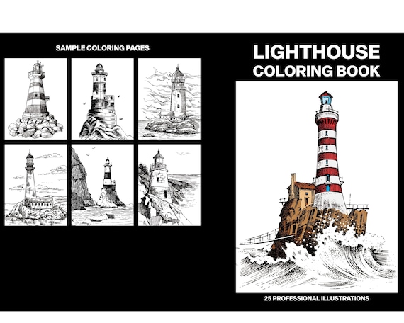 Printable lighthouse coloring pages water coloring sheets adult coloring book lighthouse coloring activities kids learning pages