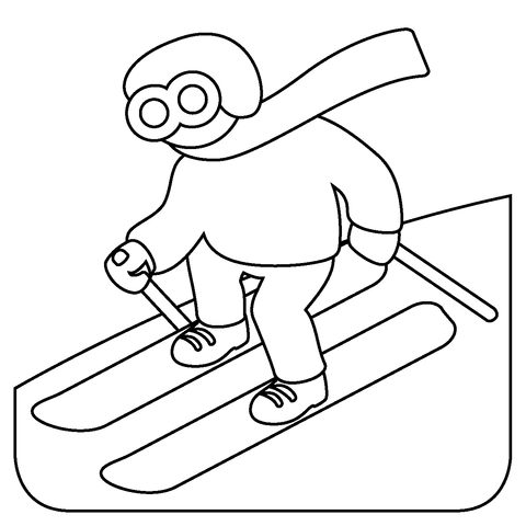 Skier emoji coloring page free printable coloring pages