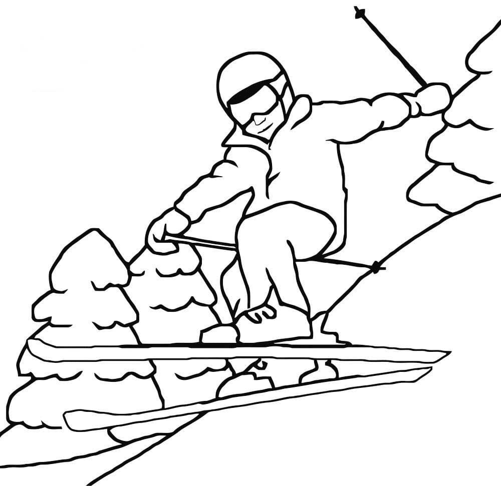 Skiing coloring pages printable for free download