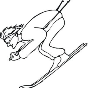 Skiing coloring pages printable for free download