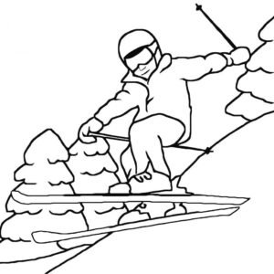 Skiing coloring pages printable for free download
