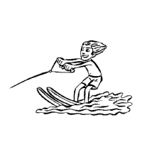 Water skier coloring pages
