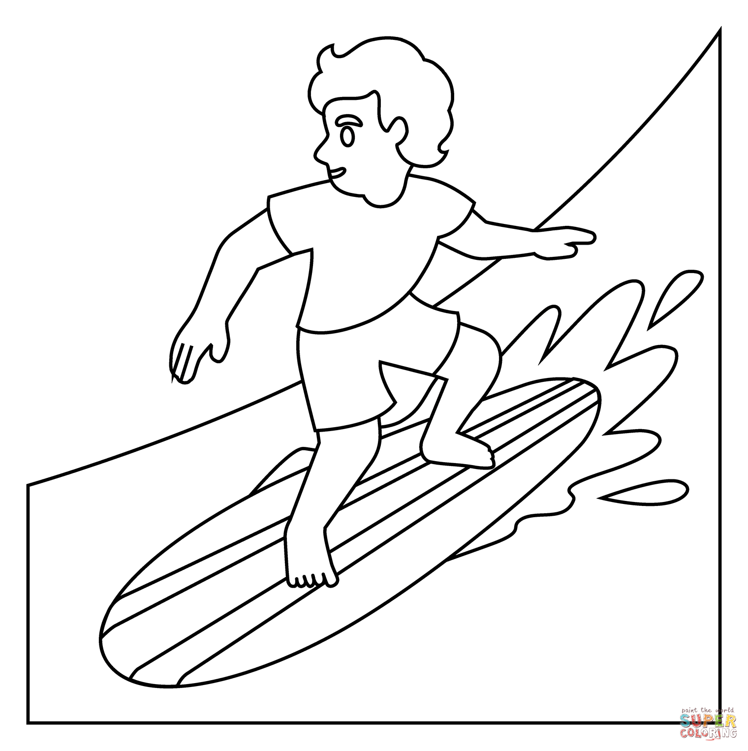 Person surfing emoji coloring page free printable coloring pages