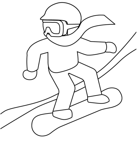 Snowboarder emoji coloring page free printable coloring pages