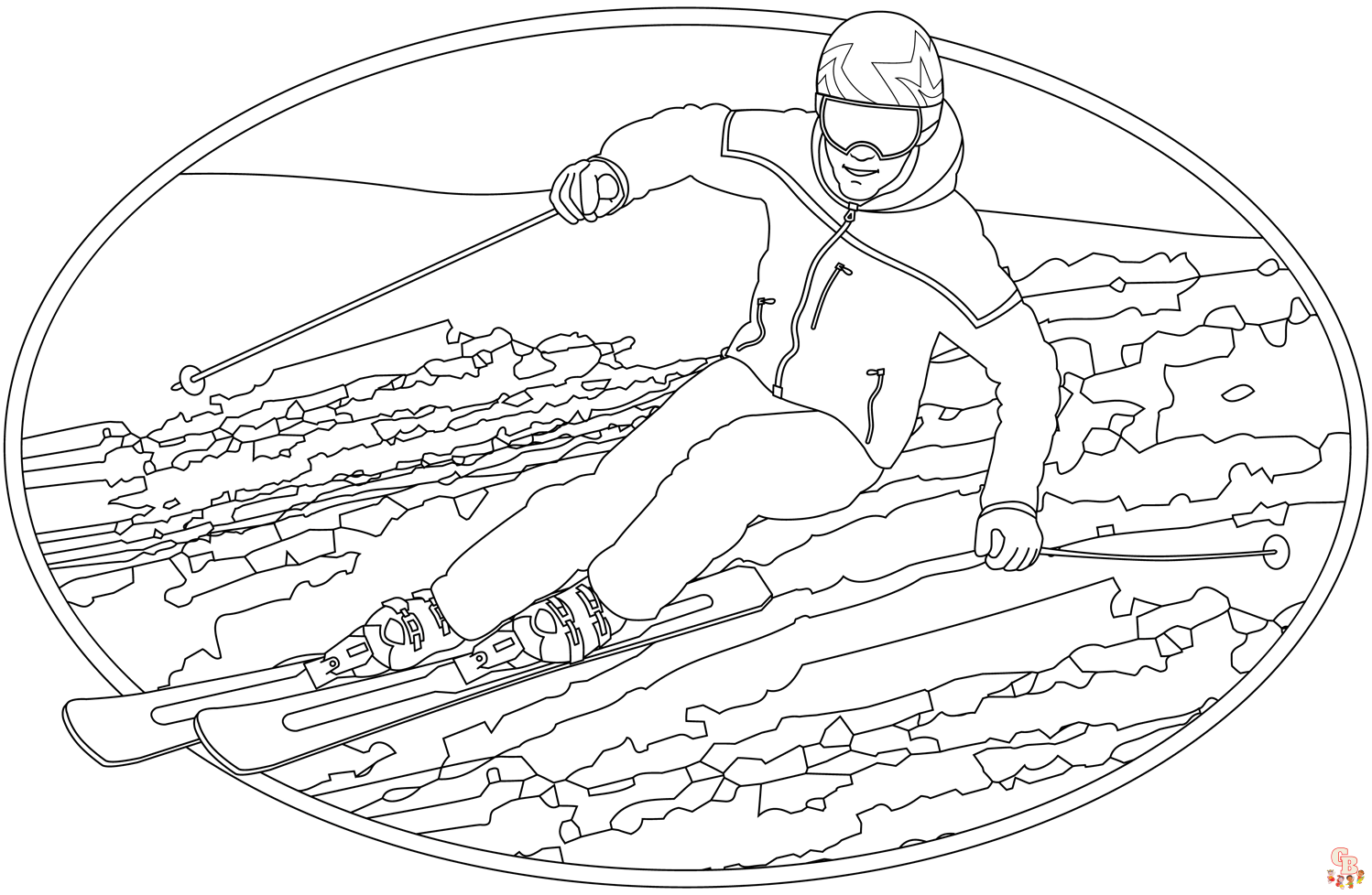 Skiing coloring pages free printable sheets for kids