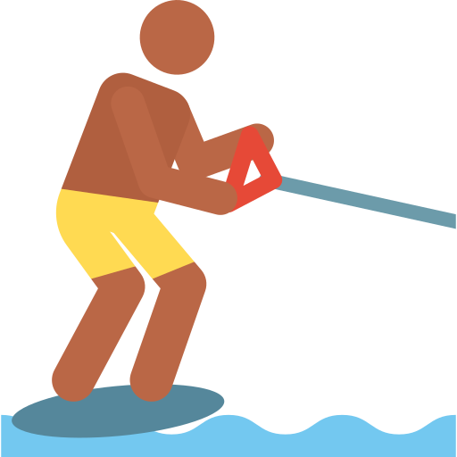 Water skiing pictograms colour icon