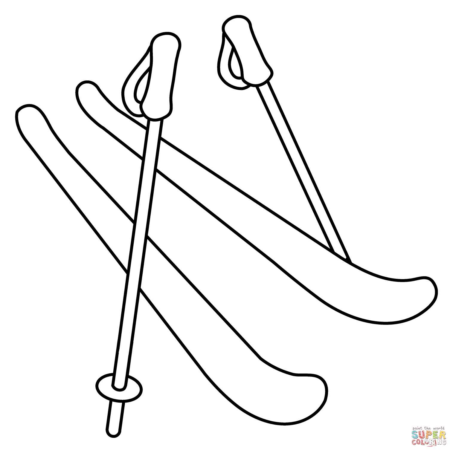 Skis emoji coloring page free printable coloring pages