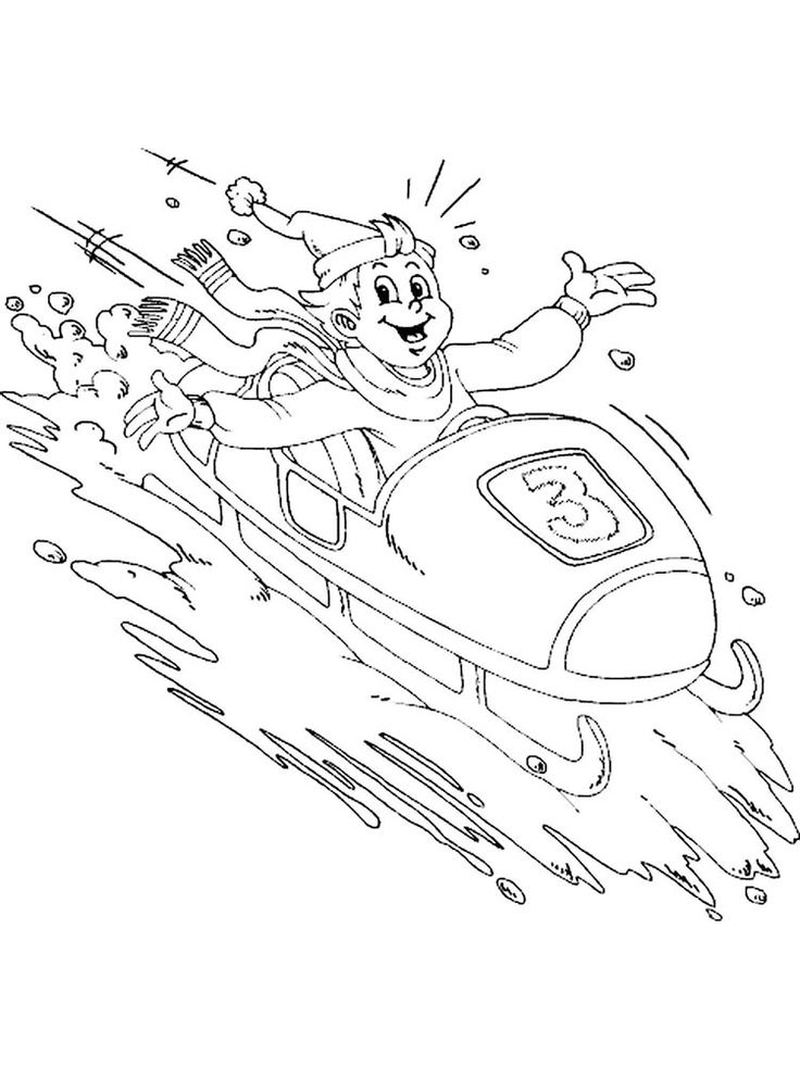 Bobsled coloring pages