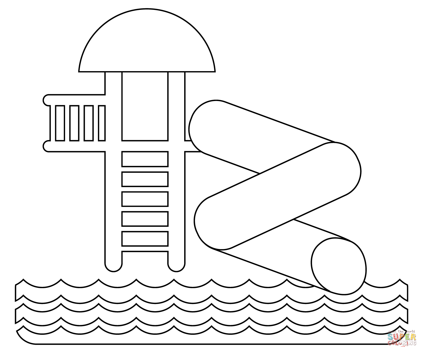 Water slide coloring page free printable coloring pages