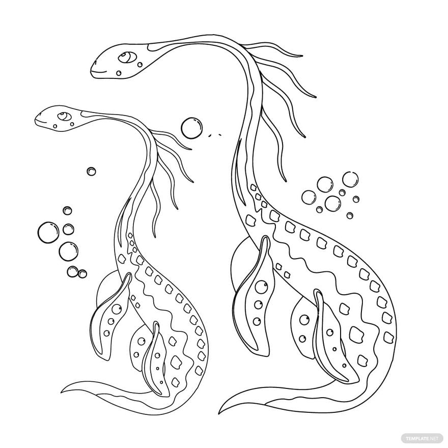 Free water dinosaur coloring page