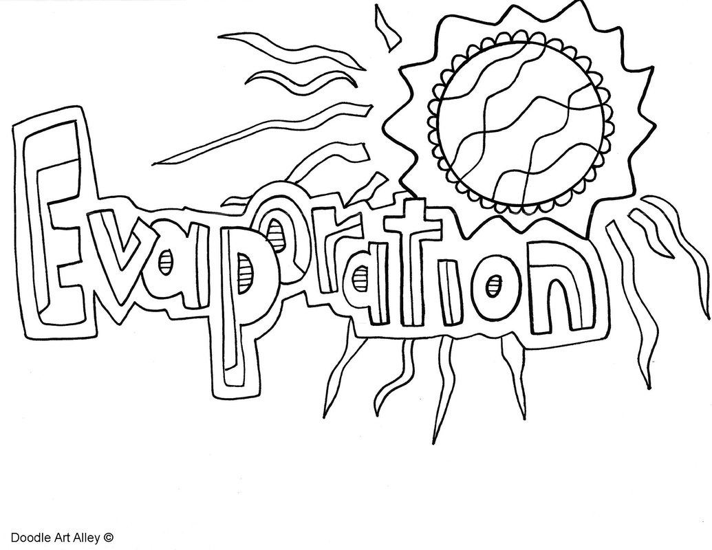 Water cycle coloring pages and printables