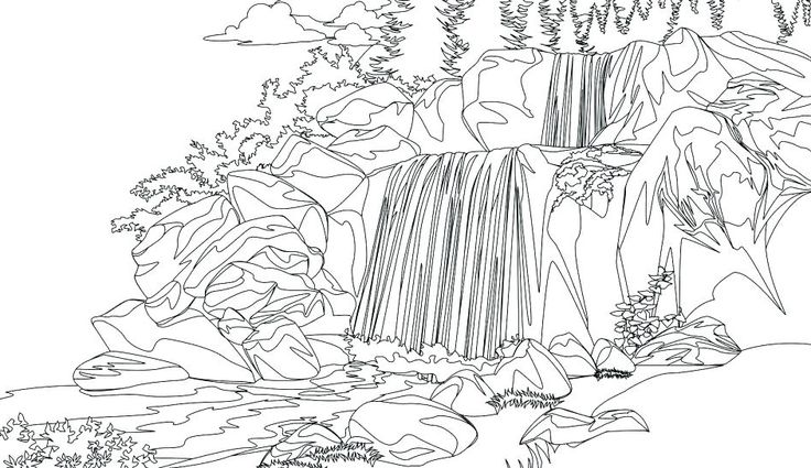 Waterfall coloring pages