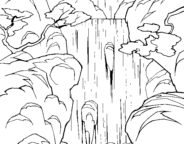 Waterfall coloring page