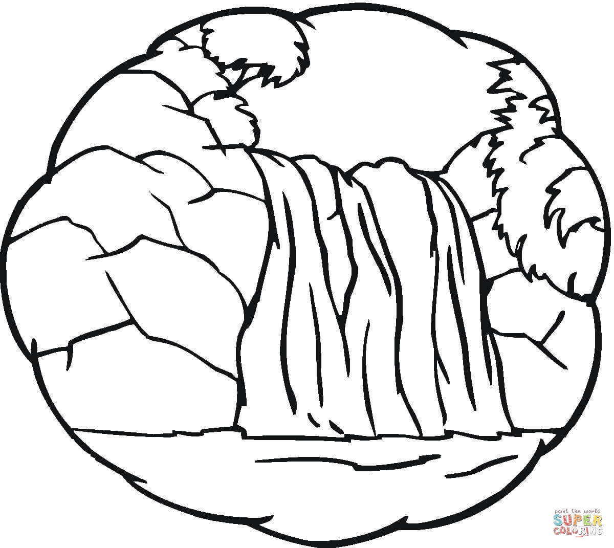 Little waterfall coloring page free printable coloring pages