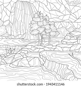 Waterfall coloring page åçãåºåç çãd çäåçéå