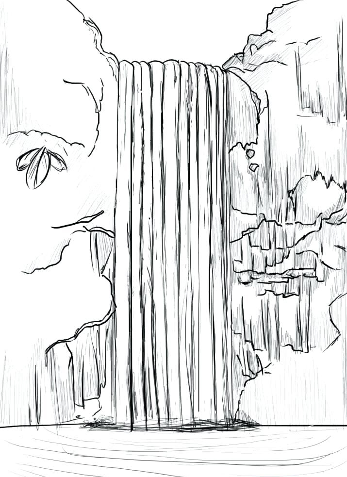 Waterfall coloring pages