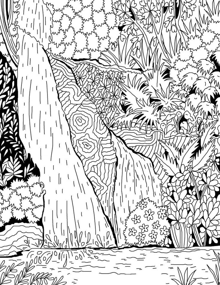 Waterfall coloring pages