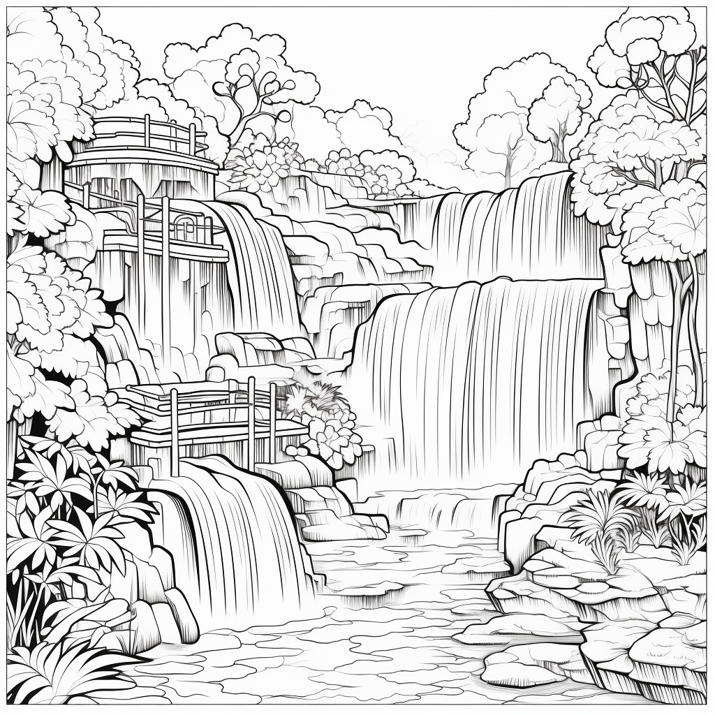 Waterfall coloring pages