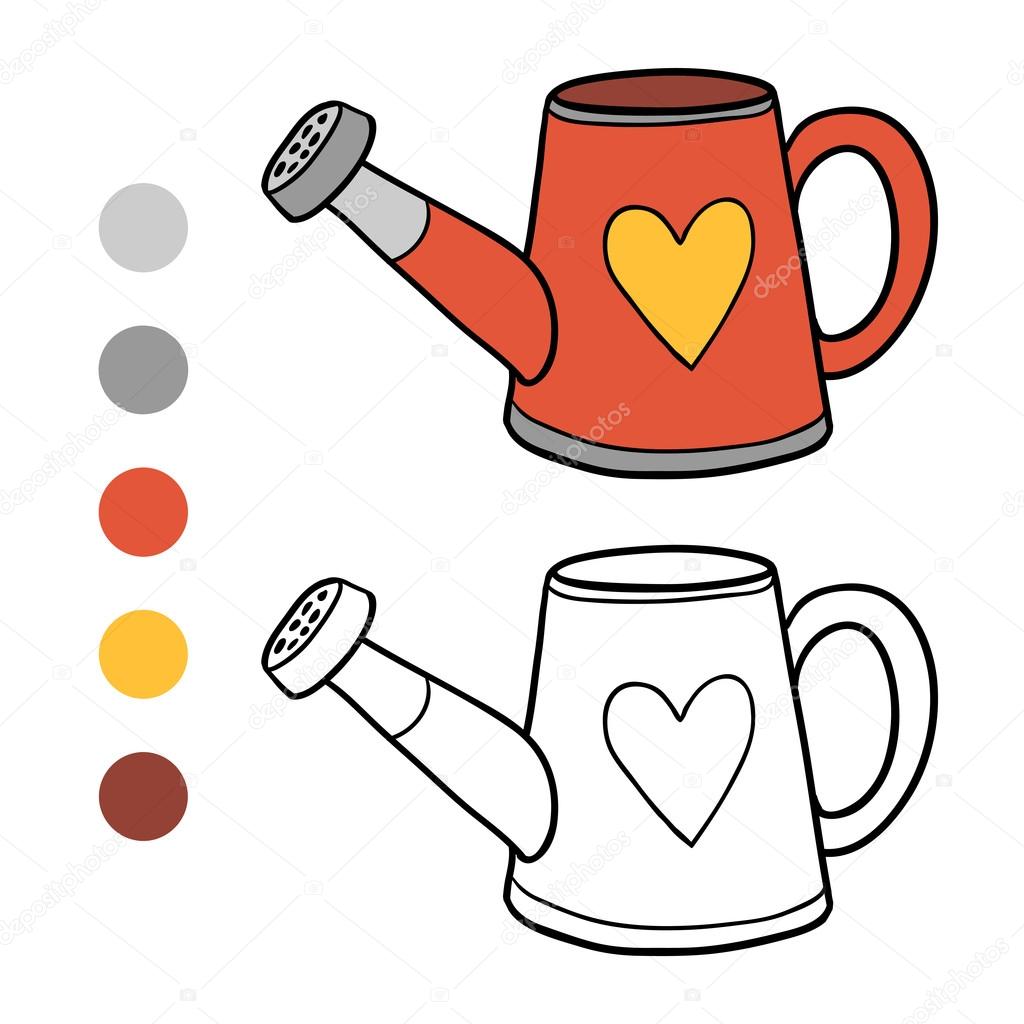 Coloring book watering can stock vector by ksenyasavva