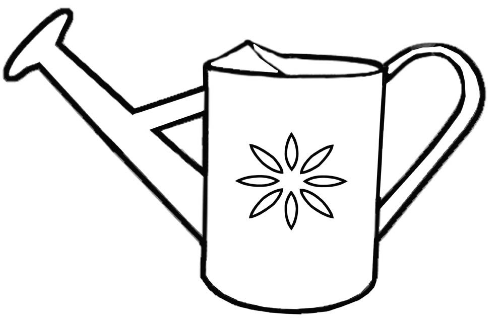 Watering can coloring pages for kids