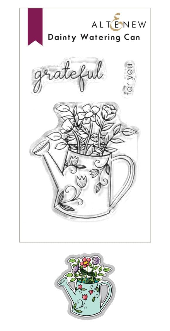 Dainty watering can stamp die bundle