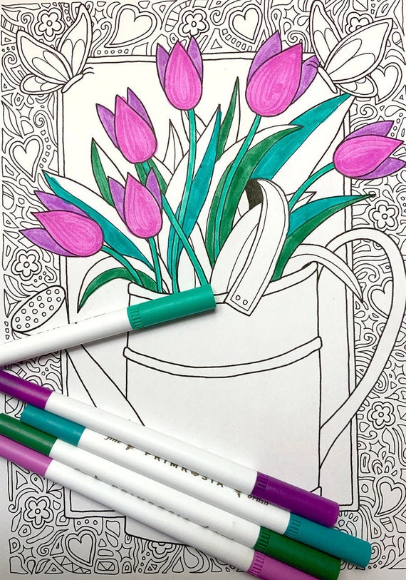 Watering can coloring page