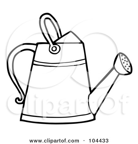 Coloring page outline of a gardening watering can posters art prints by