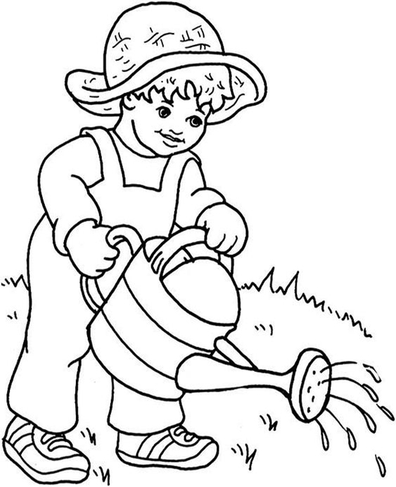 Free easy to print garden coloring pages