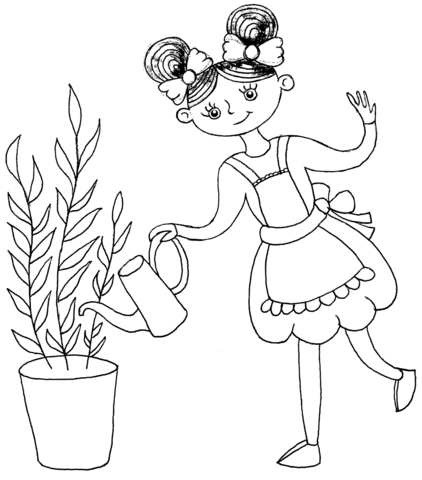 Watering can coloring pages free printable pictures