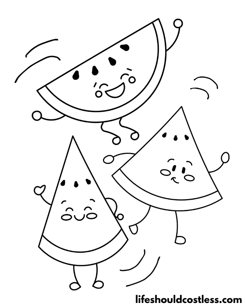 Watermelon coloring pages free printable pdf templates