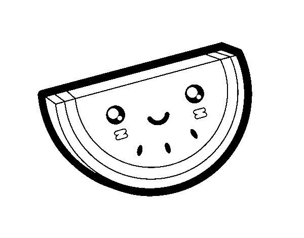 Slice of watermelon coloring page