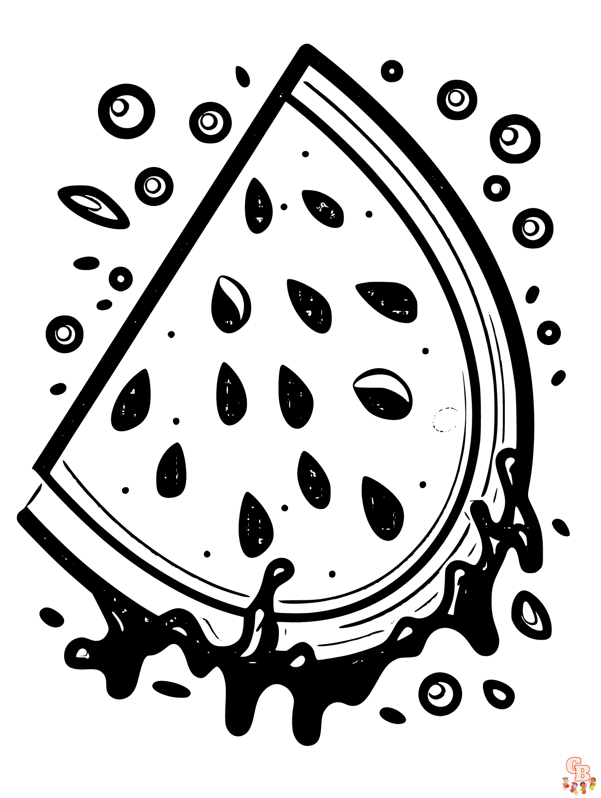 Watermelon coloring pages printable