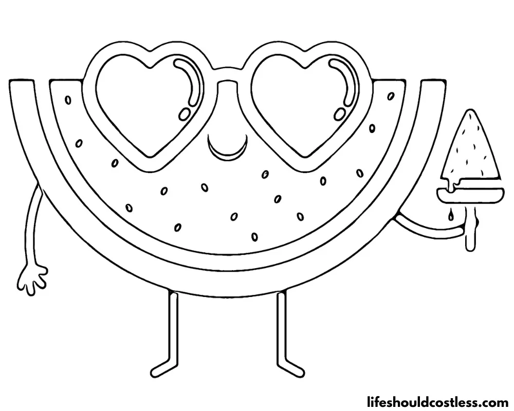 Watermelon coloring pages free printable pdf templates