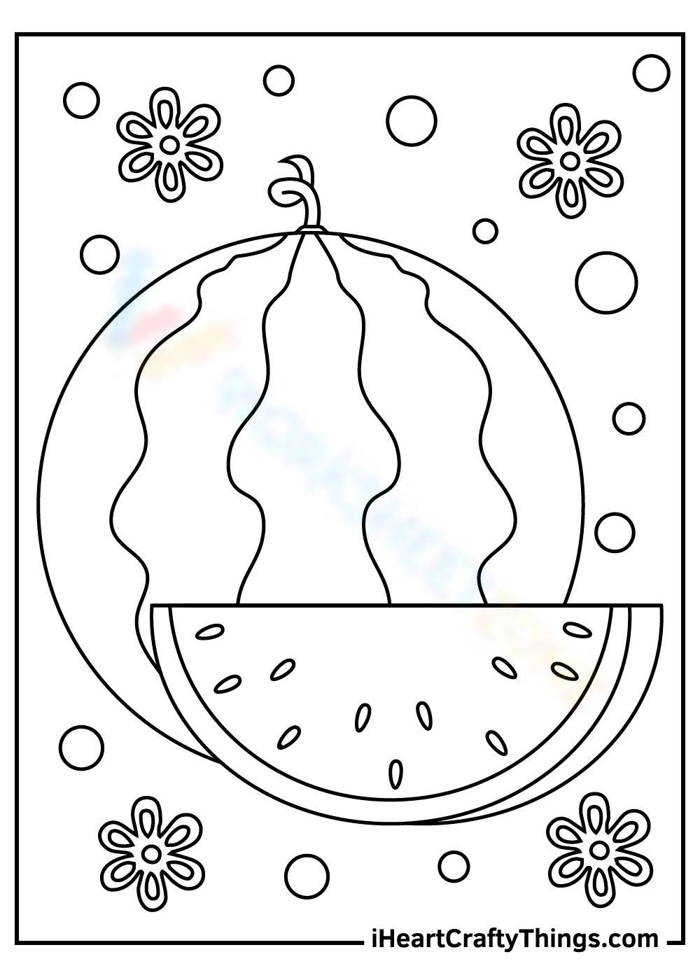 Free printable watermelon coloring pages for kids