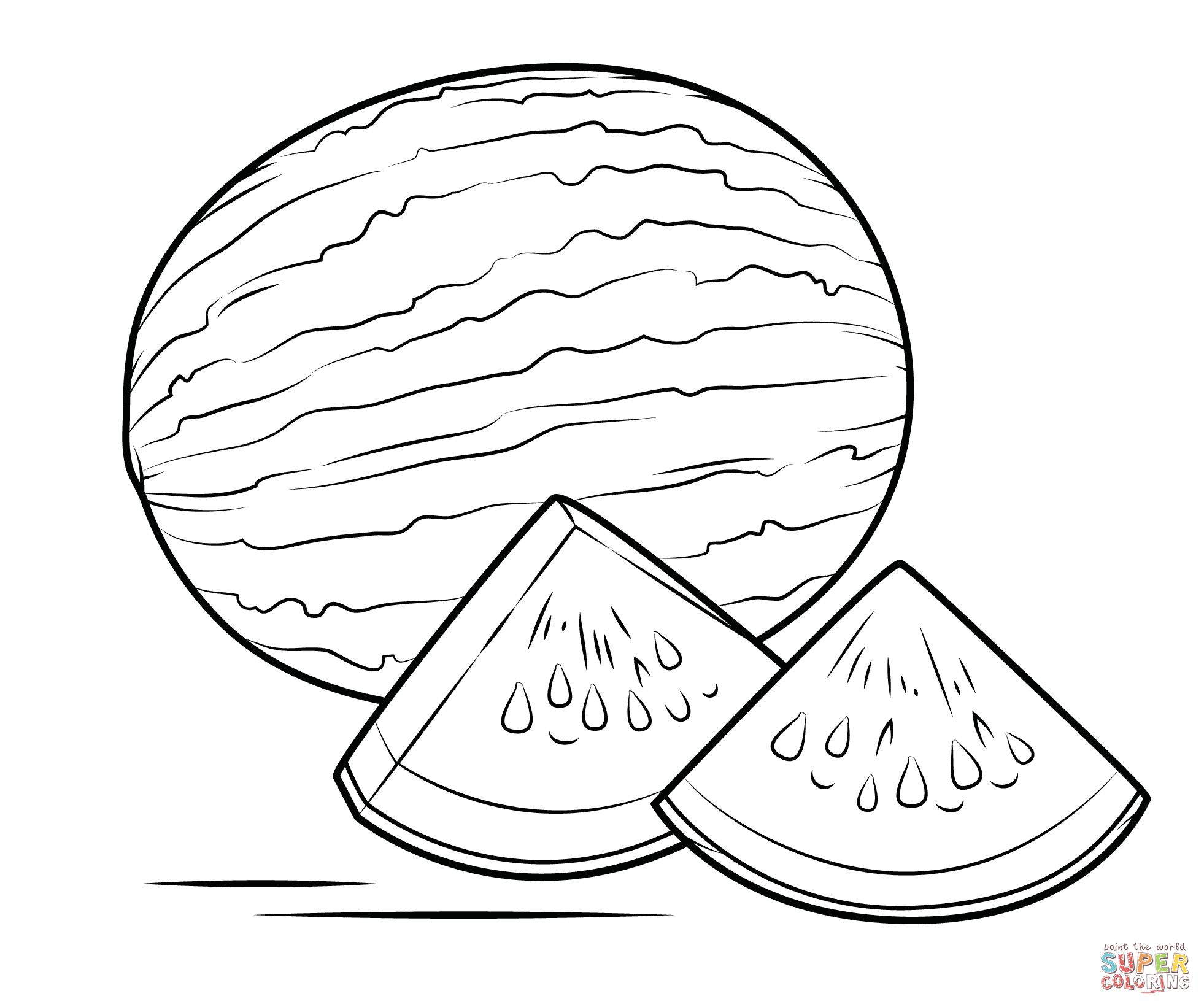 Watermelon coloring page free printable coloring pages