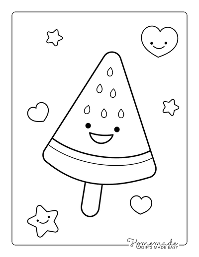 Free cute kawaii coloring pages for kids