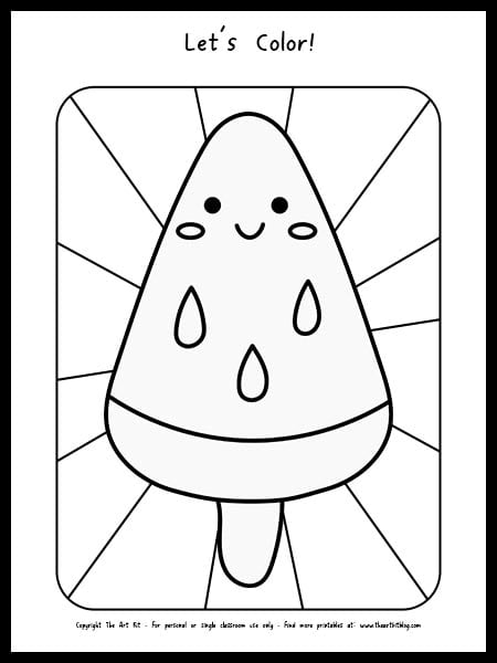 Watermelon ice cream cone coloring page free printable â the art kit